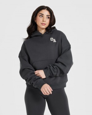 Oner Active All Day Varsity Oversized Hoodie Zwart | NKQ-857320