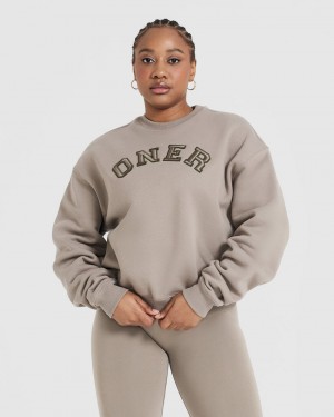 Oner Active All Day Varsity Oversized Sweatshirts Grijs | FGI-497806