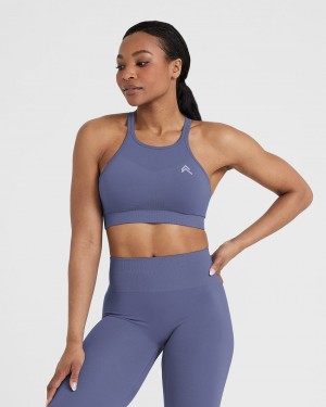 Oner Active Effortless Seamless High Neck Bralette Sports Bras Blauw | IRV-639058