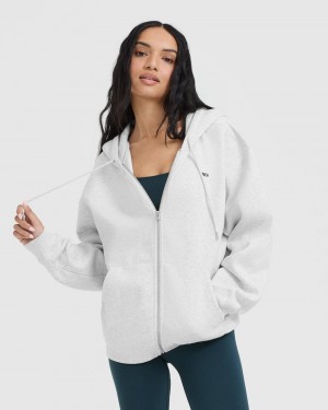 Oner Active Foundations Zip Through Hoodie Lichtgrijs | PNF-983627