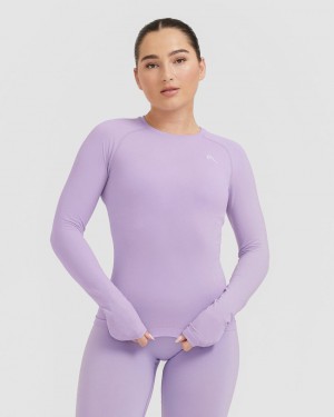 Oner Active Go To Seamless Fitted Long Sleeve T-shirts Paars | CSD-765391