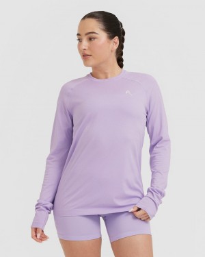 Oner Active Go To Seamless Loose Long Sleeve T-shirts Paars | KWG-809765