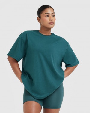 Oner Active Klassieke Lifters Grafische Oversized Lichtgewicht T-shirts Blauw Turquoise | EXB-780259