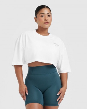 Oner Active Klassieke Lifters Grafische Relaxed Crop Lichtgewicht T-shirts Wit | SXG-602834