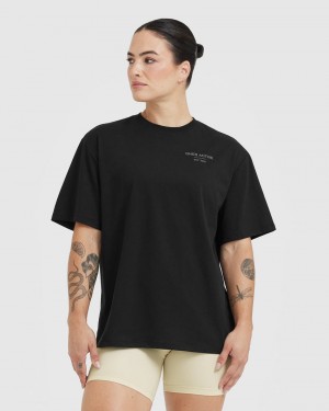 Oner Active Klassieke Lifters Grafische Oversized Lichtgewicht T-shirts Zwart | FWY-135840