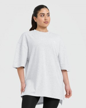 Oner Active Klassieke Longline T-shirts Lichtgrijs | QBZ-321786