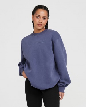 Oner Active Klassieke Lounge Oversized Crew Neck Sweatshirts Blauw | XPV-608715