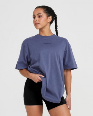 Oner Active Klassieke Mirror Grafische Oversized T-shirts Blauw | THL-623574