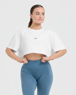 Oner Active Klassieke Oner Grafische Crop Lichtgewicht T-shirts Wit | WPU-125870