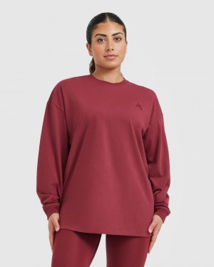 Oner Active Klassieke Oversized Lichtgewicht Long Sleeve T-shirts Roze | OHJ-105984