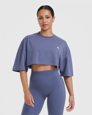 Oner Active Klassieke Relaxed Crop Lichtgewicht T-shirts Blauw | IJB-560781