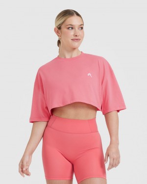 Oner Active Klassieke Relaxed Crop Lichtgewicht T-shirts Roze | UTA-392056