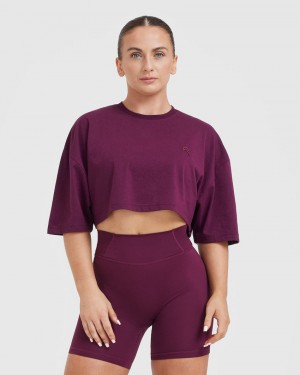 Oner Active Klassieke Relaxed Crop Lichtgewicht T-shirts Paars | UQB-190875