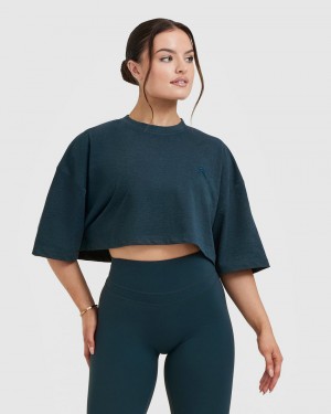 Oner Active Klassieke Relaxed Crop Lichtgewicht T-shirts Blauw | ZIL-064328