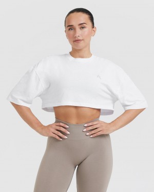 Oner Active Klassieke Relaxed Crop Lichtgewicht T-shirts Wit | LHM-670215