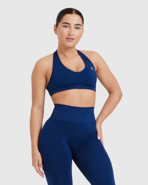 Oner Active Klassieke Seamless 2.0 Halter Neck Bralette Sports Bras Blauw | HWN-084237