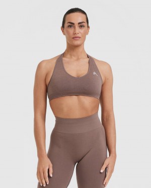 Oner Active Klassieke Seamless 2.0 Halter Neck Bralette Sports Bras Bruin | IFN-679581