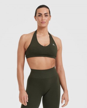 Oner Active Klassieke Seamless 2.0 Halter Neck Bralette Sports Bras Khaki | ERP-384592