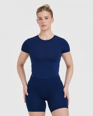 Oner Active Mellow Soft Mid Kort Sleeve T-shirts Blauw | HZQ-964578