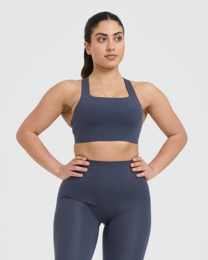 Oner Active Timeless Brede Riemen Sports Bras Blauw | NHR-759802