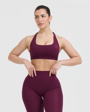 Oner Active Timeless Square Neck Sports Bras Bordeaux | YVN-183240