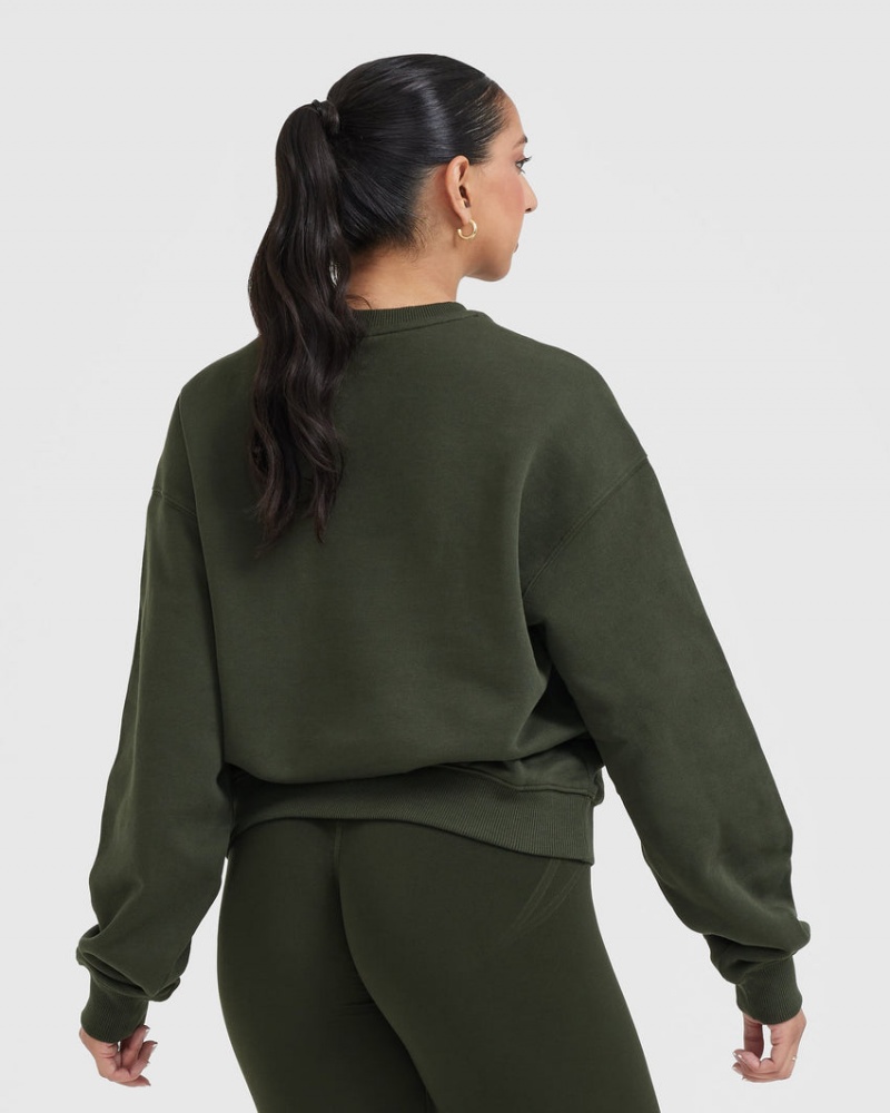 Oner Active All Day Lichtgewicht Oversized Sweatshirts Khaki | YXW-196428