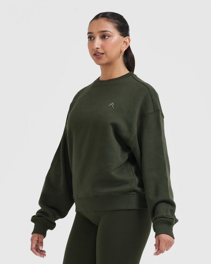 Oner Active All Day Lichtgewicht Oversized Sweatshirts Khaki | YXW-196428