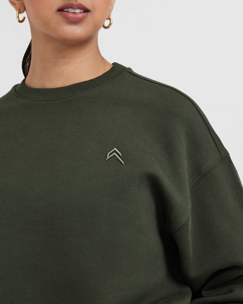 Oner Active All Day Lichtgewicht Oversized Sweatshirts Khaki | YXW-196428