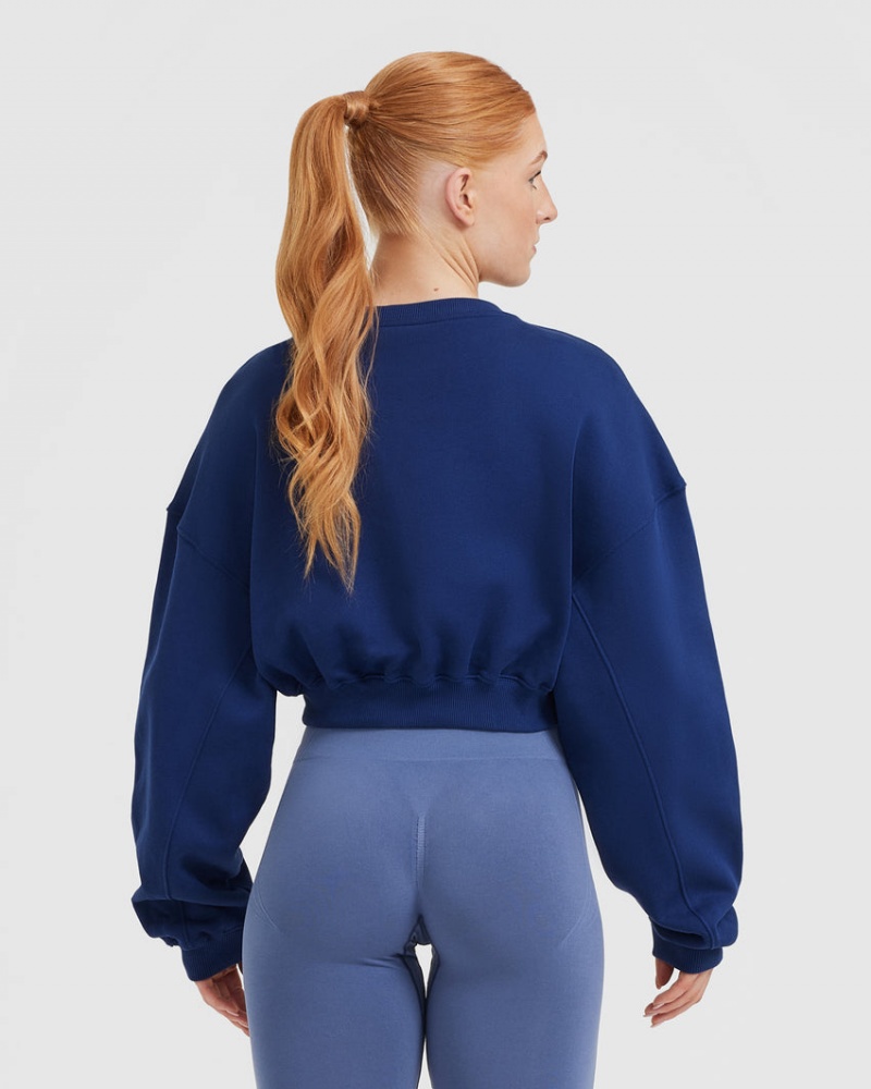 Oner Active All Day Lichtgewicht Oversized V-Neck Sweatshirts Blauw | OLW-874521