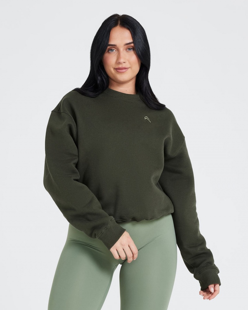 Oner Active All Day Oversized Sweatshirts Khaki | YQC-087625