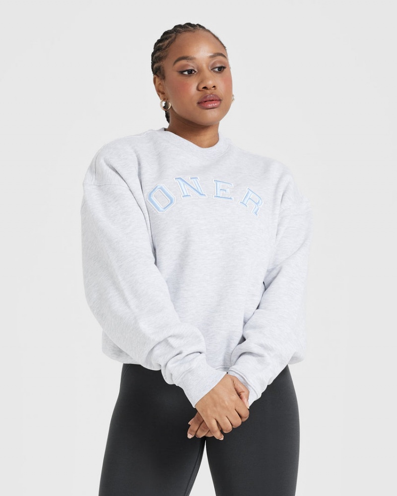 Oner Active All Day Varsity Oversized Sweatshirts Lichtgrijs | LHD-051628