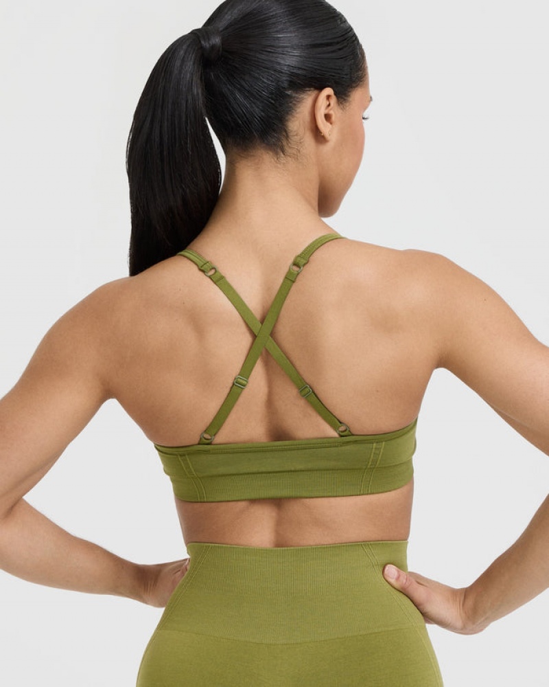 Oner Active Effortless Bandjes Bralette Sports Bras Olijfgroen Groen | JBS-507934