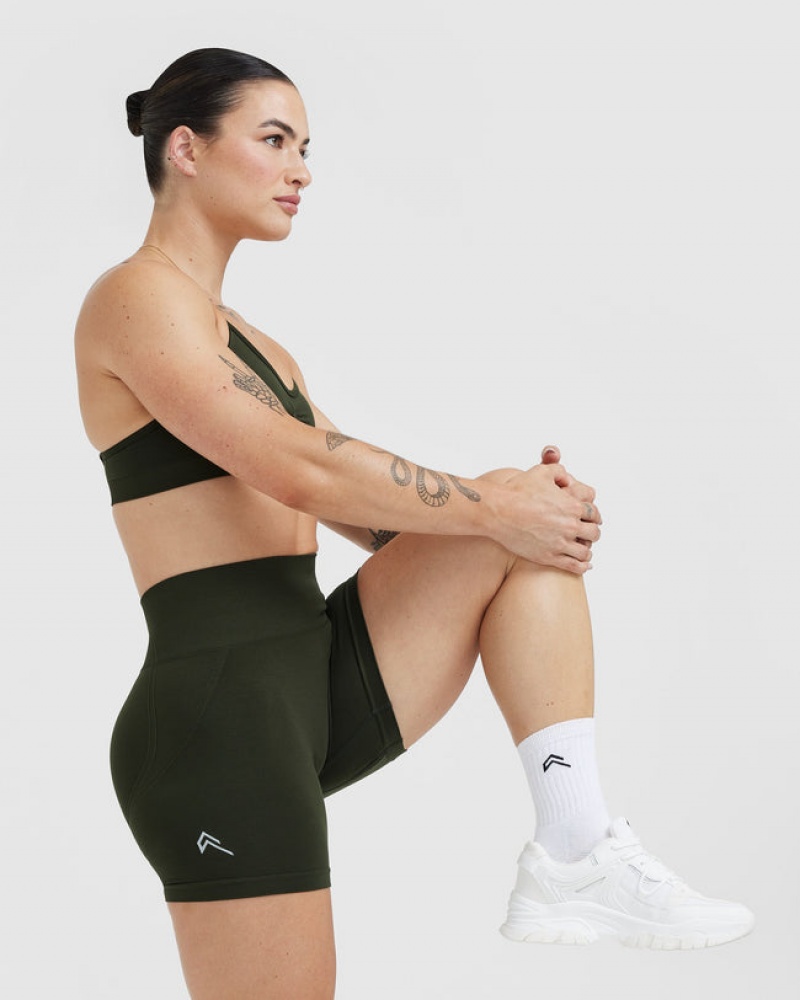 Oner Active Effortless Seamless Cycling Korte Broek Khaki | MBX-062879