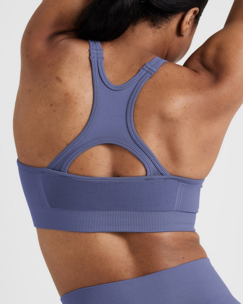 Oner Active Effortless Seamless High Neck Bralette Sports Bras Blauw | IRV-639058