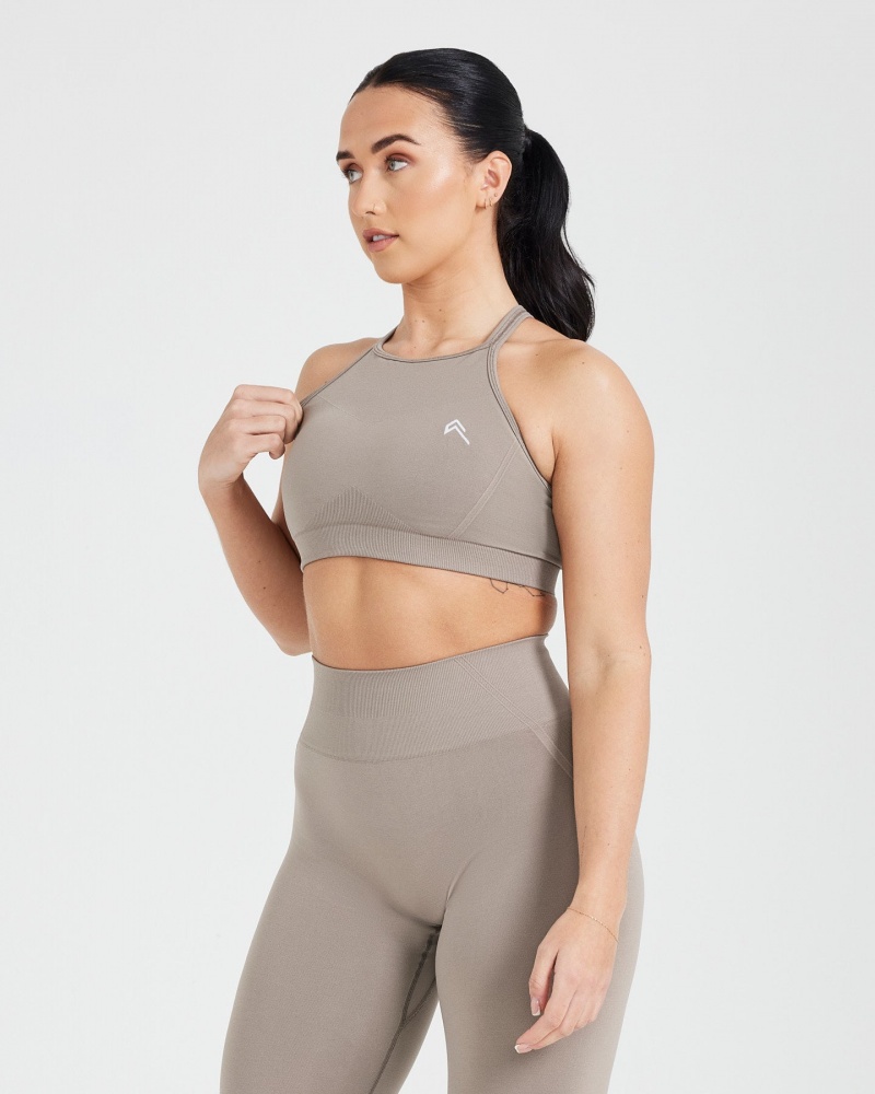 Oner Active Effortless Seamless High Neck Bralette Sports Bras Grijs | XEI-271389