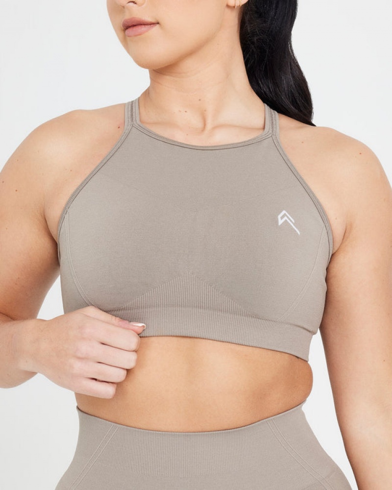 Oner Active Effortless Seamless High Neck Bralette Sports Bras Grijs | XEI-271389