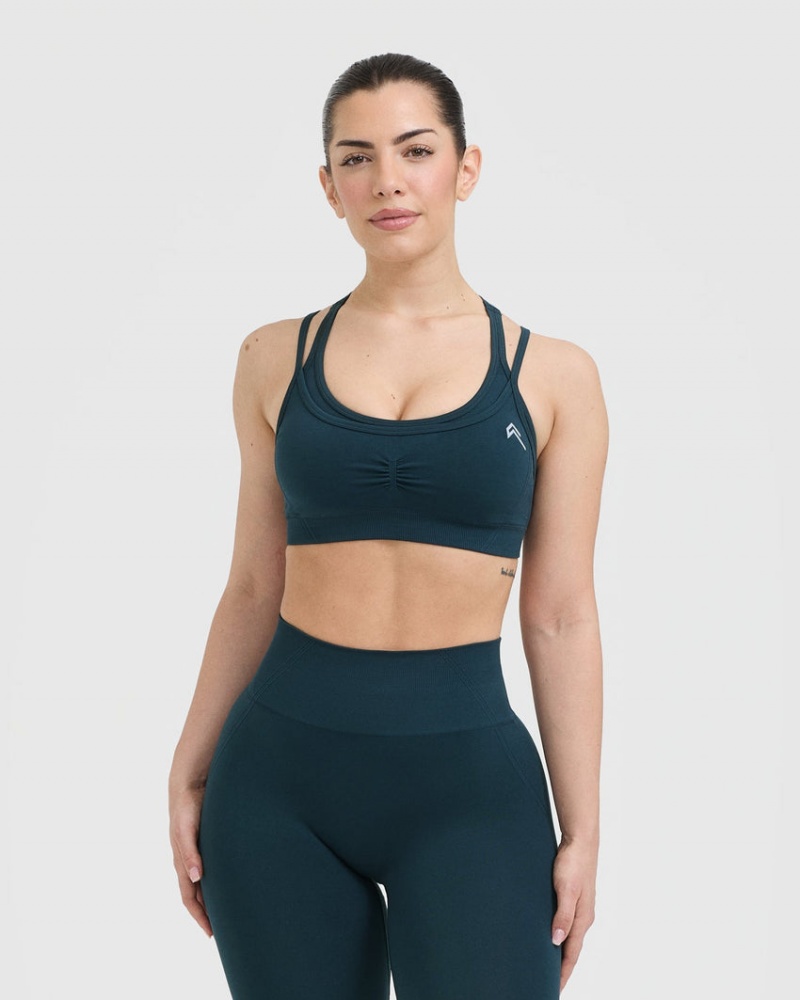 Oner Active Effortless Seamless Layered Sports Bras Blauw | HAJ-976481