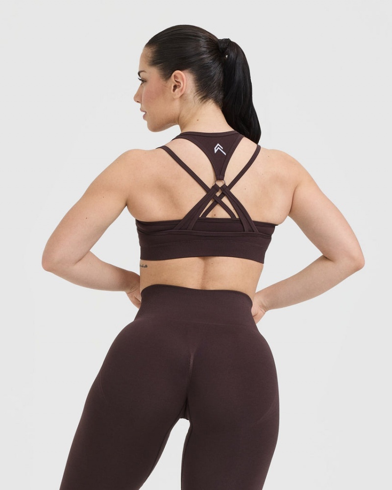 Oner Active Effortless Seamless Layered Sports Bras Paars Bruin | DOP-190234