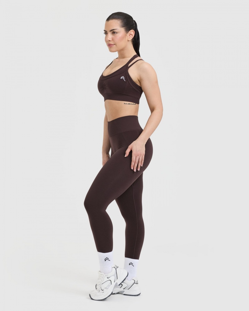 Oner Active Effortless Seamless Layered Sports Bras Paars Bruin | DOP-190234