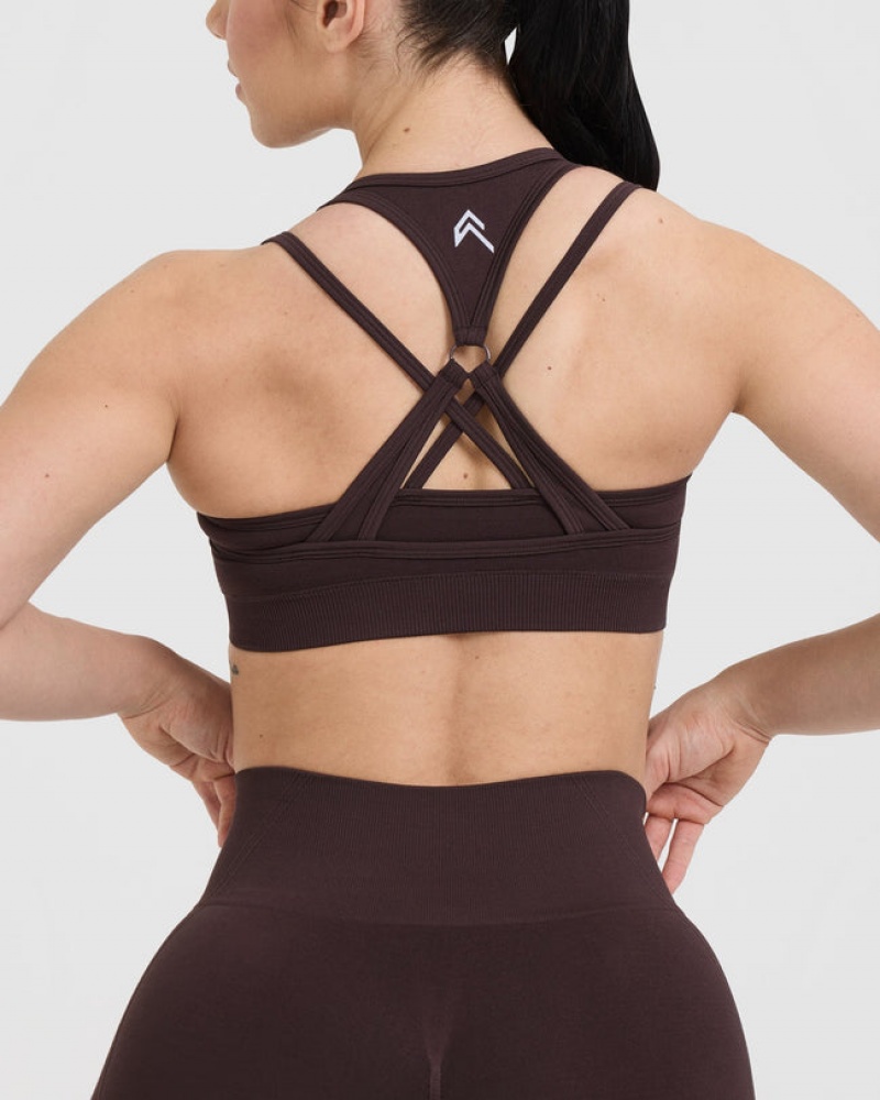 Oner Active Effortless Seamless Layered Sports Bras Paars Bruin | DOP-190234