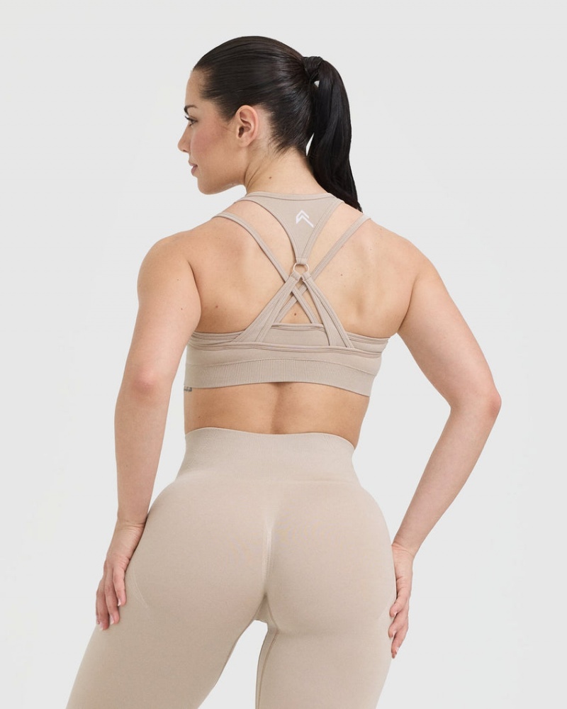 Oner Active Effortless Seamless Layered Sports Bras Lichtbruin | KNX-967523