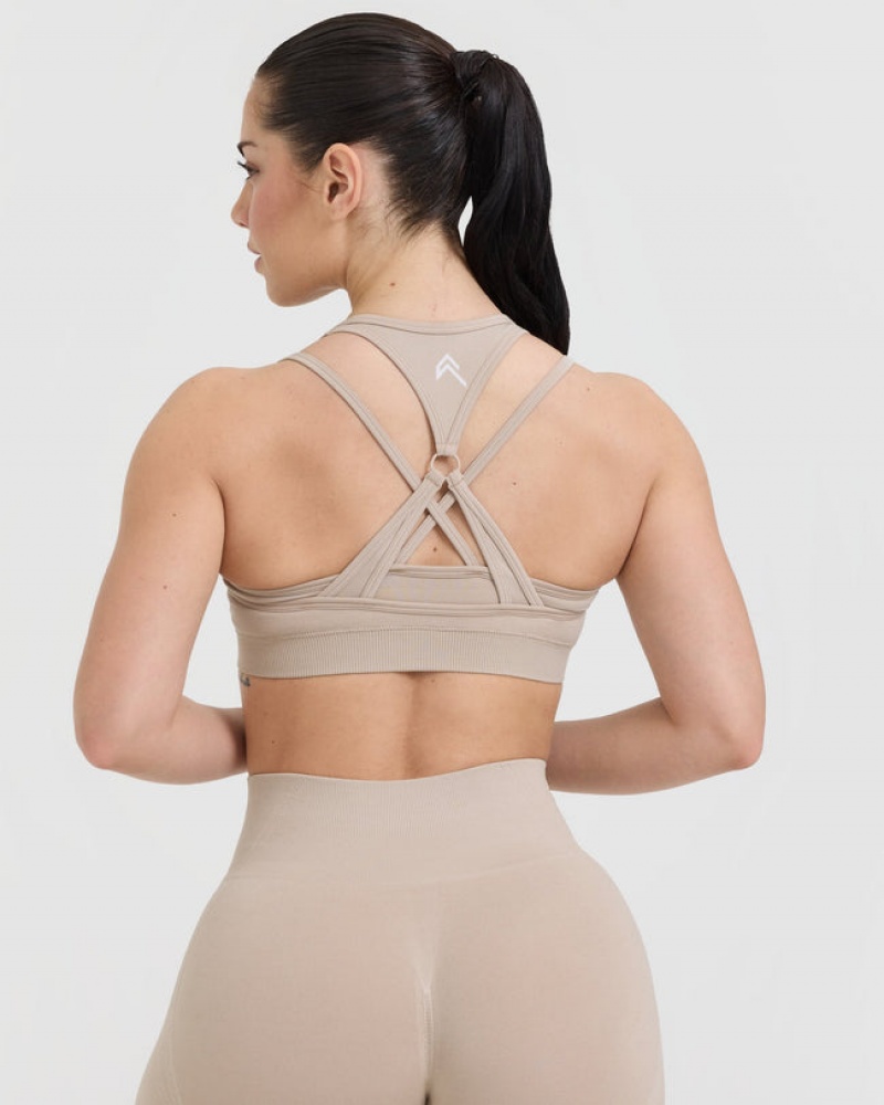 Oner Active Effortless Seamless Layered Sports Bras Lichtbruin | KNX-967523