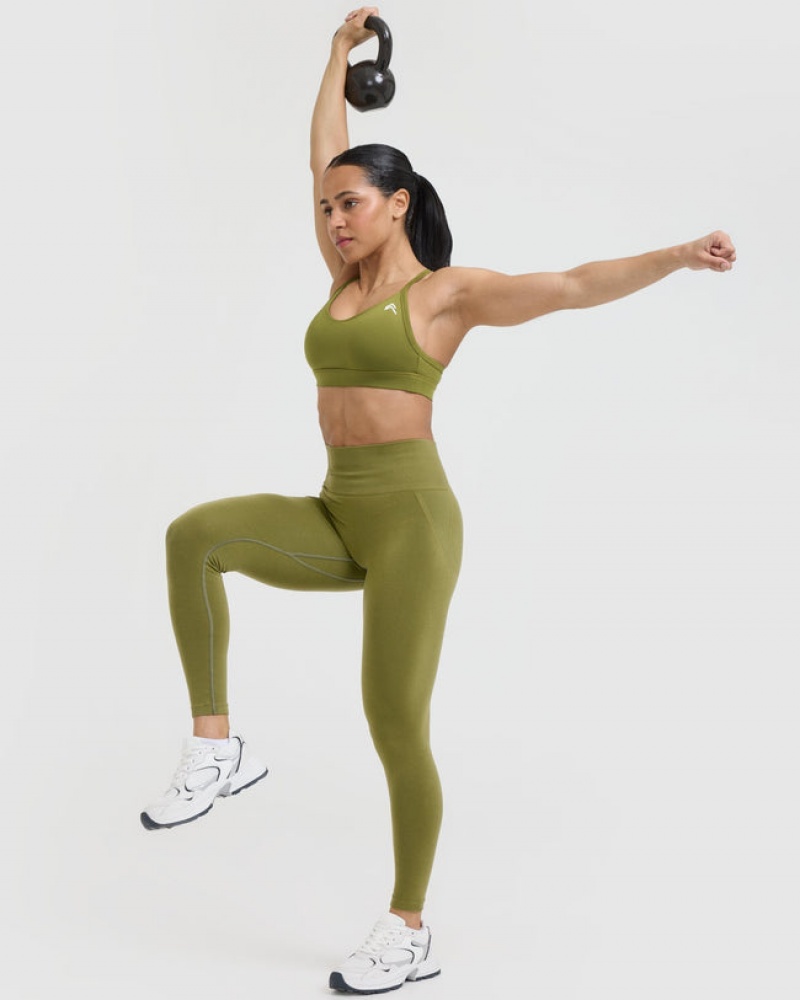 Oner Active Effortless Seamless Leggings Olijfgroen Groen | LNI-821630