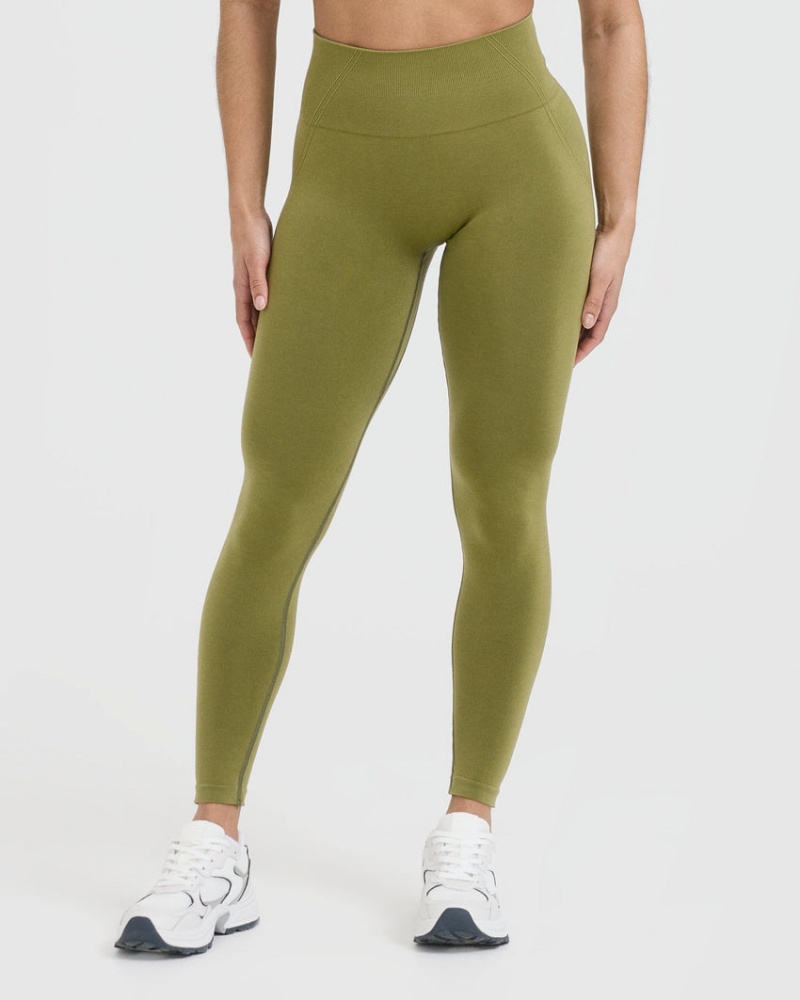 Oner Active Effortless Seamless Leggings Olijfgroen Groen | LNI-821630