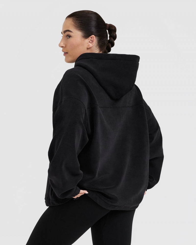 Oner Active Fleece Oversized Hoodie Zwart | QDC-318095