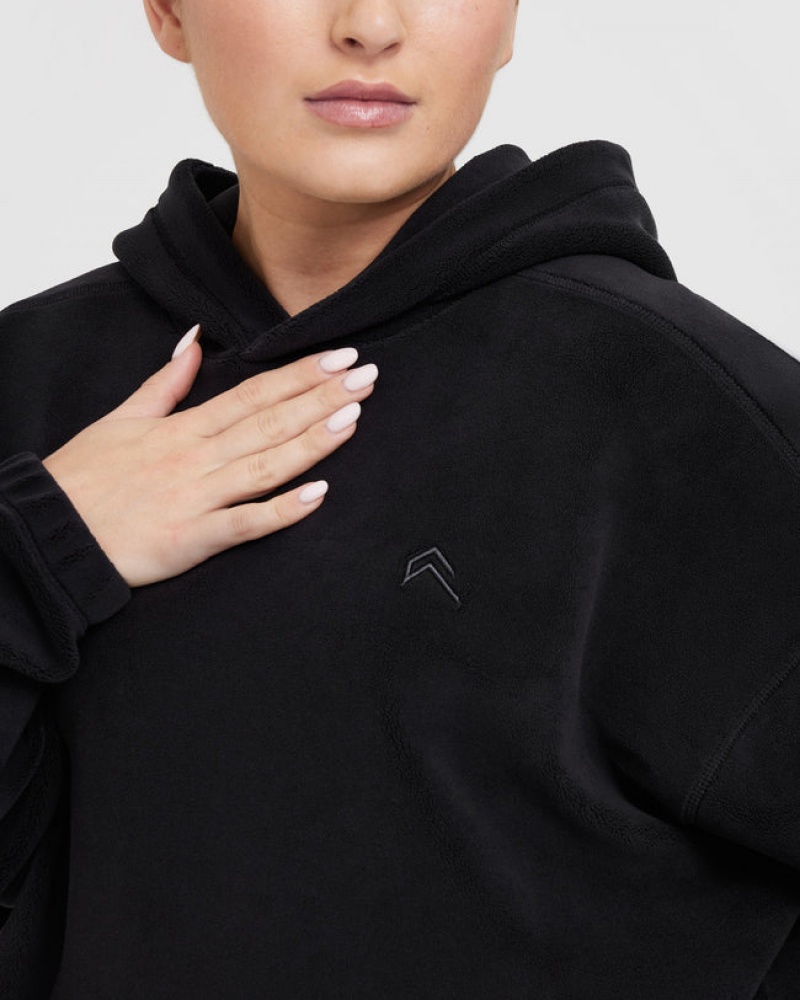 Oner Active Fleece Oversized Hoodie Zwart | QDC-318095