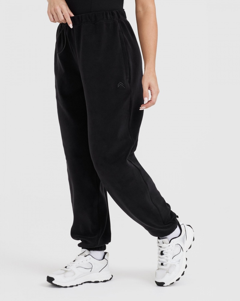 Oner Active Fleece Oversized Joggingbroek Zwart | HOI-063527