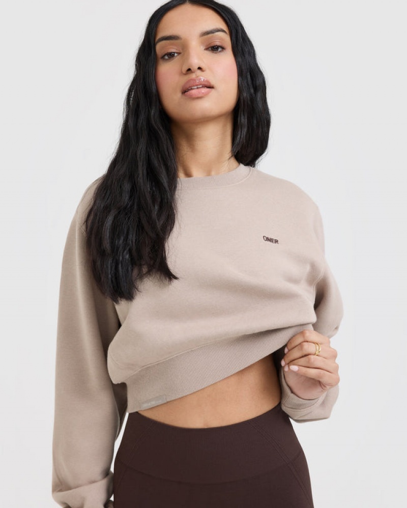 Oner Active Foundations Crop Sweatshirts Lichtbruin | HJO-653491