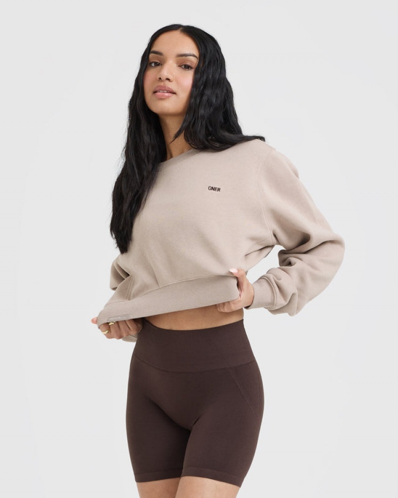 Oner Active Foundations Crop Sweatshirts Lichtbruin | HJO-653491