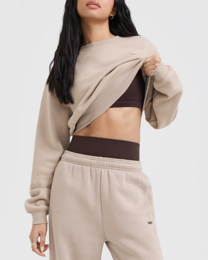 Oner Active Foundations Crop Sweatshirts Lichtbruin | HJO-653491